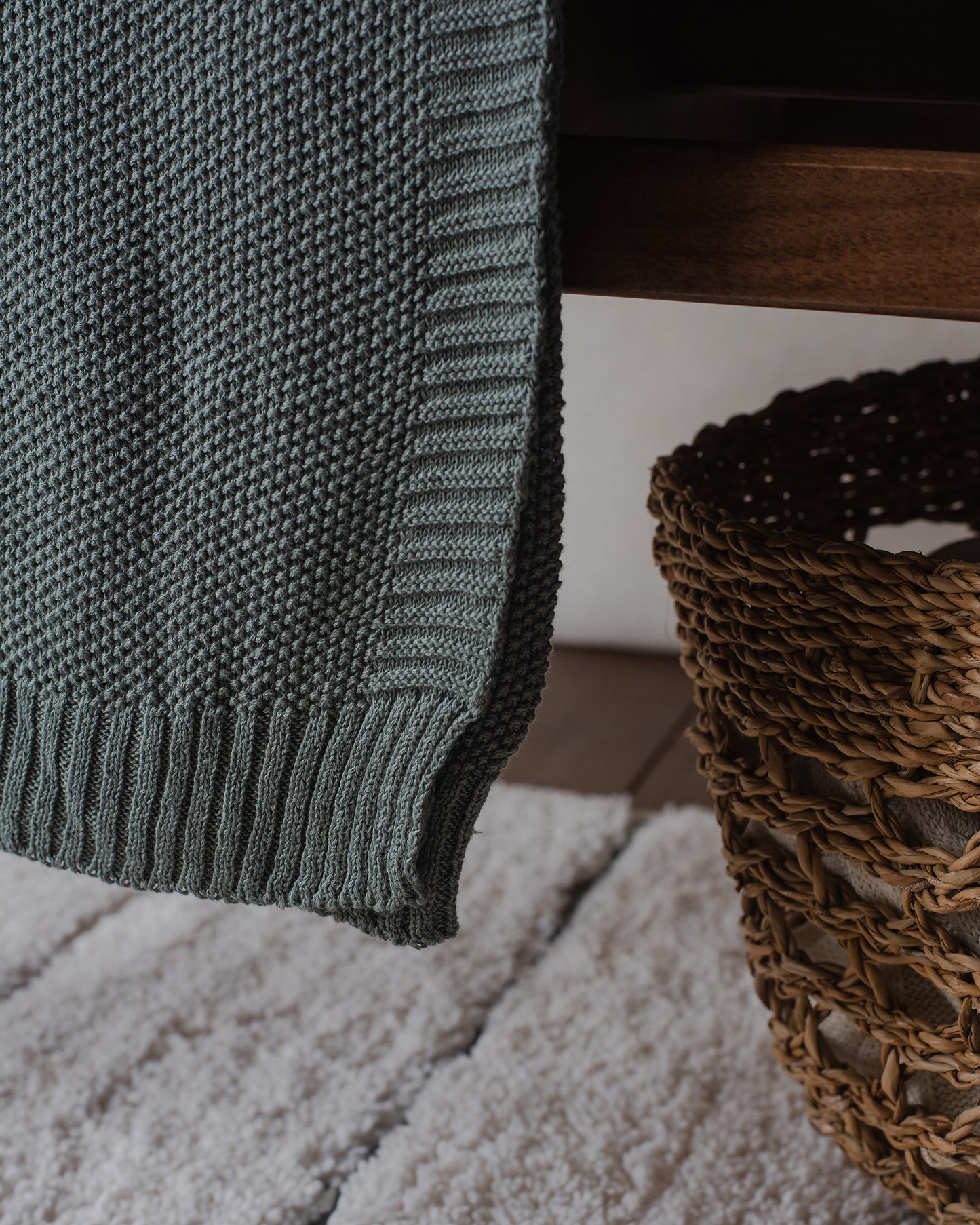 Sage Green Knit Throw