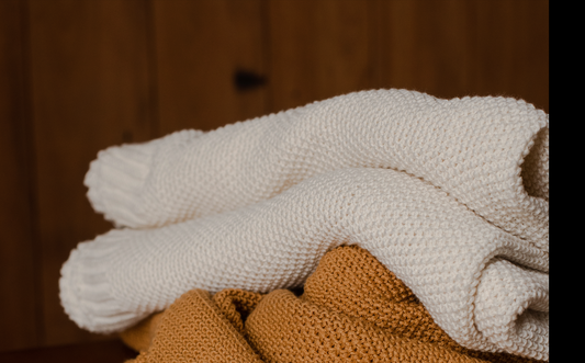 White Knit Throw